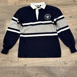 Y2K Washington & Lee University RUGBY Shirt MENS Size S Blue Gray Polo